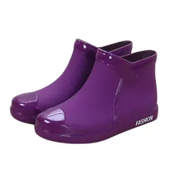 [ALVEIN] レインブーツ 防水 滑り止め レディース 雨靴 ショートブーツ 雨の日 通勤 通学 梅雨対策 カジュアル 履きやすい ウォーター プルーフ (ブラック, 24.0 cm) [ブラック] [24.0 cm]