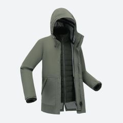訳あり　現行品　デカトロン　FORCLAZ (フォルクラ) 登山・トラベル 3WAYジャケット TRAVEL 900 COMPACT メンズ　カーキブラウン　2XLサイズ　傷あり