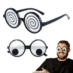 【特価商品】コスプレ 小道具 眼鏡 誕生日 パーティー道具 面白眼鏡 お笑い芸人 目飾り おもしろ 写真用 メガネ 子供 ざこししょう パーティーメガネ 大人 2個セット 兼用 [neckgeart]