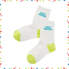 【在庫セール】WEB限定 ソックス [ミキハウス] 靴下 ロゴ クルー丈 男の子 女の子 ベビー キッズ 子供服 通園 通学 10-9627-685