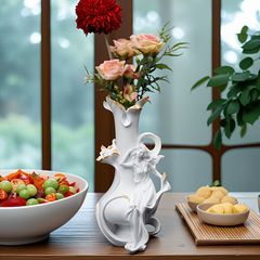 妖精と薔薇のプレミアムフラワーベース】28cm ラグジュアリー花瓶 