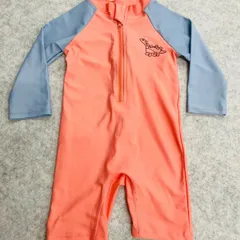 子供水着　恐竜デザイン水着　長袖　110cm　 カラー: サーモンピンク・ブルー　男の子でも女の子でも可愛いです　0278-05
