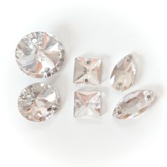 【C】縫い付けラインストーン クリスタル 6個 色々ミックス
