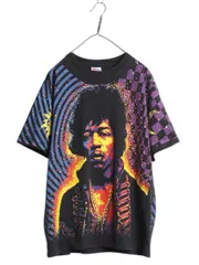 【お得なクーポン配布中!】 90s USA製 ★ ジミ ヘンドリックス オールオーバー プリント Tシャツ メンズ XL / バンド ロック オフィシャル シングルステッチ イラスト
