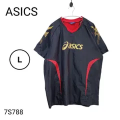 ASICS アシックス バレーボールシャツ ブラック レッド ゴールド L