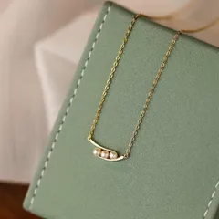 ネックレス 淡水パール S925 シルバー レディース チェーン ペンダント えんどう豆 アクセサリー おしゃれ 全2色 エレガント キュート ファッション ゴールド