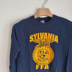 GILDAN FFA アメリカ古着 ロングTシャツ プリントTシャツ NAVY S