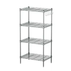 新品 Luckycoco ラック 収納 棚 スチールラック 幅45×奥行30×高さ90cm 4段 耐荷重60kg 防サビ シルバー