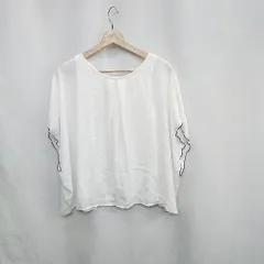 ◇ ⊂ SM2 サマンサ モスモス シアー ブラウス サイズF ホワイト レディース E  【1502060047449】