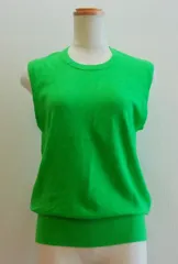 ZARA ザラ サマーニット ノースリーブ 丸首 Mサイズ グリーン 20250619 j202h①0615