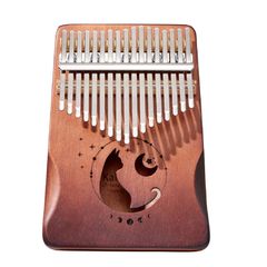 【人気商品】親指ピアノ 木製 サムピアノ ネコ Kalimba フィンガーピアノ 17キー 猫 (ブラウン) カリンバ [Cicogna]