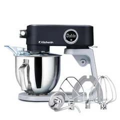 【2024年版アップグレード】Kitchenin スタンドミキサー ステンレス製アタッチメント 4点セット 多機能アタッチメント対応 タイマー機能付き パワフル 静音 8段階変速 卓上ミキサー 5L大容量 お手入れ簡単 ミキサー 業務用 家庭用 卓上型 ブ 1