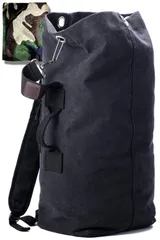 【特価セール】[KIRIRU] ドカッと入る メンズ リュック 帆布 ［ 防水 レインカバー 付属/大開口式 バックパック ］キャンバス シンプル 大容量 ミリタリー アウトドア ［ 20L 30L グリーン ベージュ ダークネイビー 3色 ］