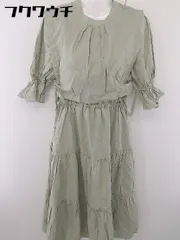 ◇ ◎ w closet ダブルクローゼット タグ 付け衿付 半袖 ロング ワンピース サイズF グリーン系 レディース  【中古】 【1112230001265】のサムネイル