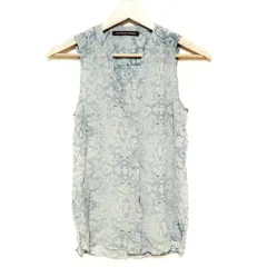 コントワーデコトニエ ノースリーブシャツブラウス サイズS レディース - ライトブルー×アイボリー×ネイビー シルク