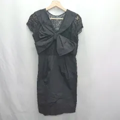 ◇ ⊂ kaene カエン レース バックリボン フレンチスリーブ 膝丈 ワンピース サイズ38 ブラック レディース E  【1502030030884】のサムネイル
