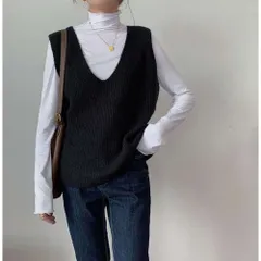 ☆ ブラック ☆ Vネックニットベスト カジュアル mmvnvest27e ニットベスト Vネック レディース プルオーバー レディースベスト ニット ベスト Vネックベスト vネックベスト vネック ニットチョッキ チョッキ レイヤード 重ね着 ノースリーブ
