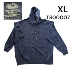 フルーツオブザルーム古着スウェットパーカーフーディ無地トレーナーXLネイビーTS00007