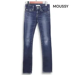 MOUSSY マウジー NILON Fit★ USED加工♪ ストレッチ スキニー デニム パンツ ジーンズ Sz.23　レディース 日本製