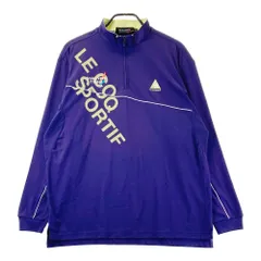 サイズ：LL LE COQ GOLF ルコックゴルフ  フロントロゴ ハーフジップ 長袖Tシャツ  パープル系 [240101390373]# ゴルフウェア メンズ ストスト