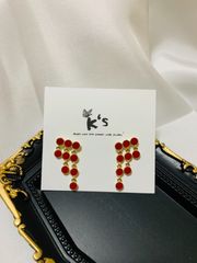 【K‘s store 2021】ピアス　925  赤丸　No.081