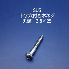 SUS　十字穴付き丸木ネジ　丸頭　3.8×25