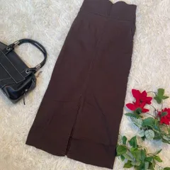 ナイスクラップ　スカート　ロンスカ　タイトスカート　茶色　レディース　ボトムス