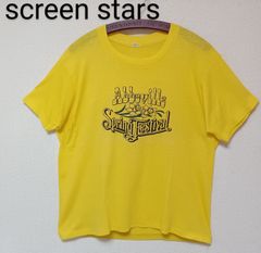 screen starsスクリーンスターズTシャツ半袖イエロー80s~90sUSA製AbbevilleレディースサイズL