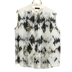 Paul Smith ポールスミス 日本製 ノースリーブ ブラウス 40 ホワイト系 レディース 古着