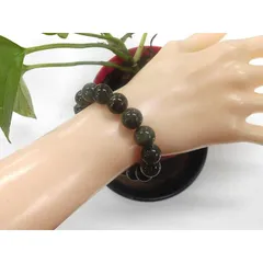 天然石 ガーデンクォーツ12.2mm～12.7mm玉 ブレスレット 内周18.1cm 　　　240101519