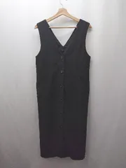 ◇ ⊂ green label relaxing ジャンスカ ノースリーブ ロング ワンピース サイズフリー ブラック系 レディース E  【1507030001469】