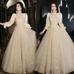 ドレス 大人 ピアノ 発表会 ロングドレス 小さいサイズ 袖付き 長袖 演奏会 結婚式 母親 演奏会用ドレス ロング 披露宴 レディース 演奏会ドレス ピアノ発表会 韓国 イブニングドレス パーティードレス ワンピース