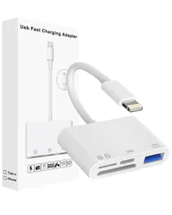 【在庫セール】TF/USB 3.0カード OTG機能 4 in 1 Apple変換アダプタ カードリーダー 高速双方向データ転送写真/動画/Word/Excle/PPT/PDF SDカードリーダー 同時高速充電 設定不要 【MFi認証品】Lightning i
