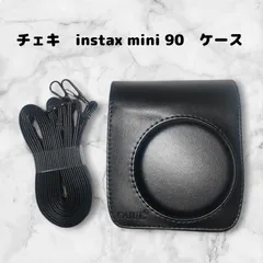 チェキ　instax mini 90　ケース　カメラバッグ　ストライプ　黒