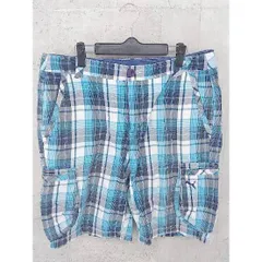 ◇ Puma プーマ チェック ハーフ ショート パンツ 34 ブルー ホワイト #  【1002797327826】