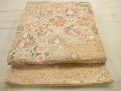 平和屋着物◎六通柄袋帯　唐織　花のしらべ　金糸　正絹　逸品　AAAV9641sw
