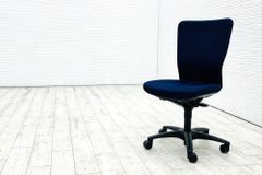 オカムラ カロッツァチェア 中古 OKAMURA Carrozza クッション ブルー ハイバック 肘無 中古オフィス家具 オフィスチェア 【A000003707】