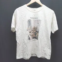 ◇ samansa mos2 クルーネック プルオーバー 前面プリント カジュアル 半袖 Ｔシャツ サイズFREE ベージュ レディース E 【1309250025443】