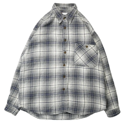 90s-00s Ombre check L/S shirt オンブレ シャドーチェック 肉厚コットン