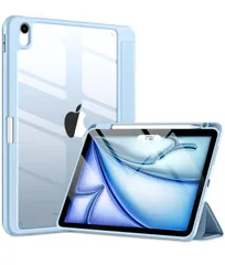 【特価商品】air11ケース 対応iPad 対応iPad 対応iPad M2 PU合成レザー 傷つけ防止 薄型 軽量 スリープ機能 三つ折スタンド ワイヤレス充電対応 USB/Pro pencil pencil 対応Apple 対応Apple スカイブルー 収