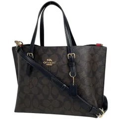 コーチ COACH シグネチャー ハンドバッグ 2WAY ショルダーバッグ トート ハンドバッグ コーティングキャンバス ブラウン C4250 レディース 【中古】