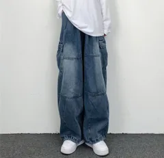 デニム　パンツ　メンズ　ジーパン　ワイドパンツ　シンプル　おしゃれ　レディース