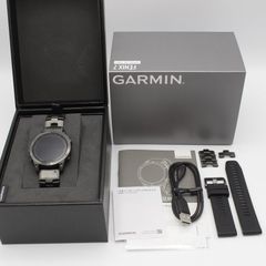 【美品】GARMIN fenix 7 Sapphire Dual Power Ti Carbon Gray DLC/Carbon Gray DLC Vented Titanium Band 010-02540-48 スマートウォッチ ガーミン