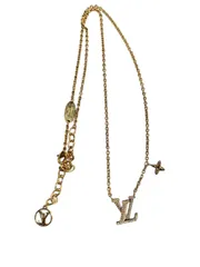 ♪2622 Louis Vuitton ルイヴィトン ネックレス LV アイコニック GP ラインストーン イエローゴールド ロゴ モノグラムフラワーモチーフ M00596 TE2244 中古のサムネイル