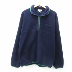 L/古着 IZOD 長袖 ハーフジップ フリース ジャケット メンズ 90s ワンポイントロゴ 紺他 ネイビー 25feb06 中古 アウター
