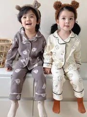 パジャマ 上下セット 綿 部屋着 ルームウェア 寝間着 女の子 男の子 ガールズ 小学生 長袖 子供服 トップス パンツ キッズ カジュアル 快適 肌触りがいい 春 夏 秋 manhan05