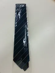 ネクタイ⑦ 【新品・未使用　ネイビー地に白と水色のストライプ】
