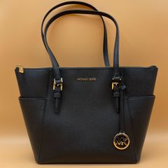 【美品】MICHAEL KORS マイケルコース A4対応 バッグ/CHARLOTTE LG TZ TOTE LEATHER/シャーロット ラージ トップジップ トート レザー/ブラック/35T0GCFT7L/ 服飾 (75-2025-0610-KO-003)