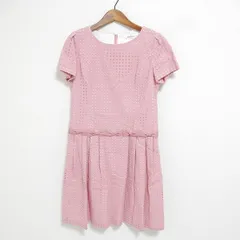 #snc ギャラリービスコンティ GALLERY VISCONTI ワンピース 2 ピンク系 半袖 カットワーク タグ付き 新品同様 レディース [885292]