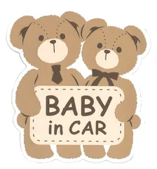 【大人気！再入荷しました♪】セーフティー 日本製 サイン マグネット 【BABY in 向島自動車用品製作所(Mukojima) car クマ】 MR-01